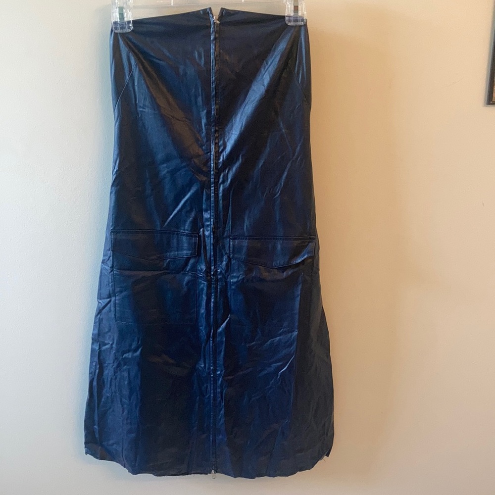 NWT Kardashian style vegan leather strapless bodycon prom party dress sz 5-6